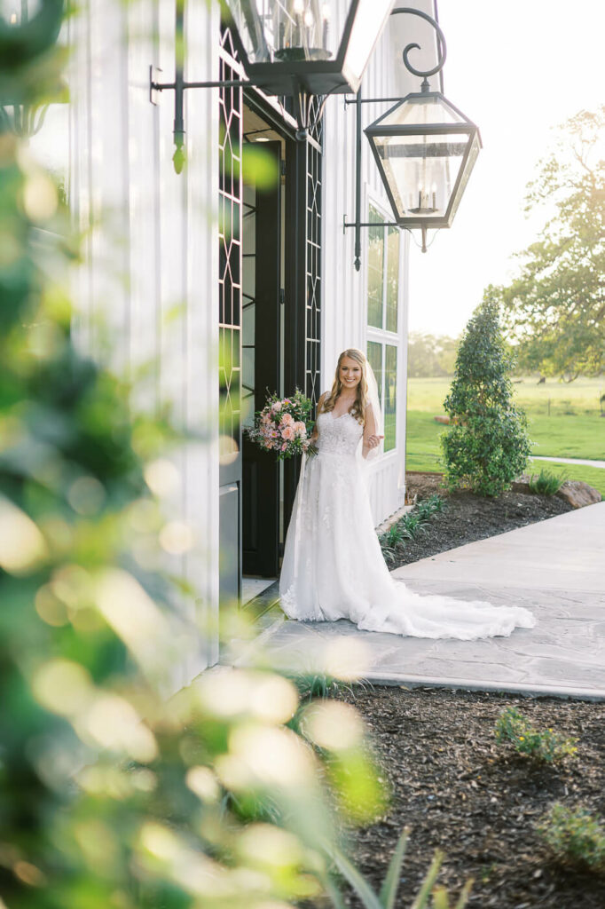 bridals in front of chapel at Camp Hosea venue